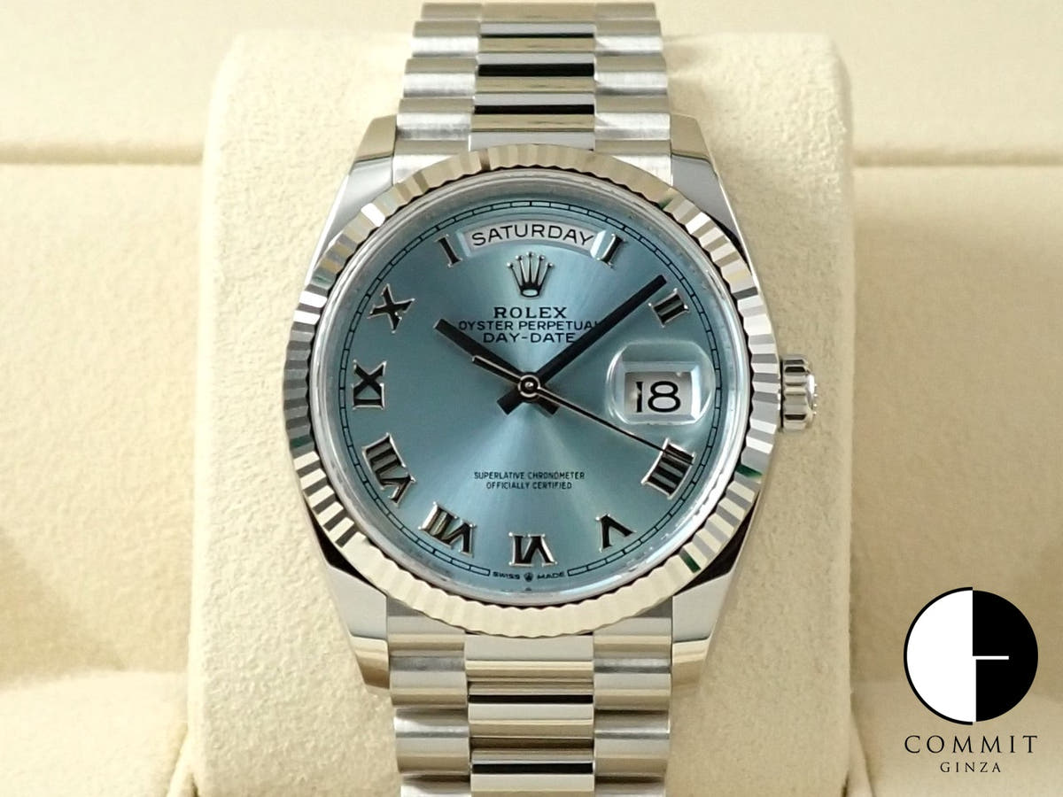ロレックス デイデイト36 Ref.128236 プラチナ アイスブルー文字盤