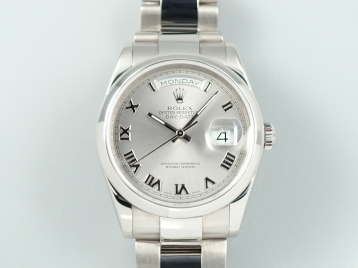ロレックス デイデイト36 Ref.118209 ホワイトゴールド ロジウム文字盤
