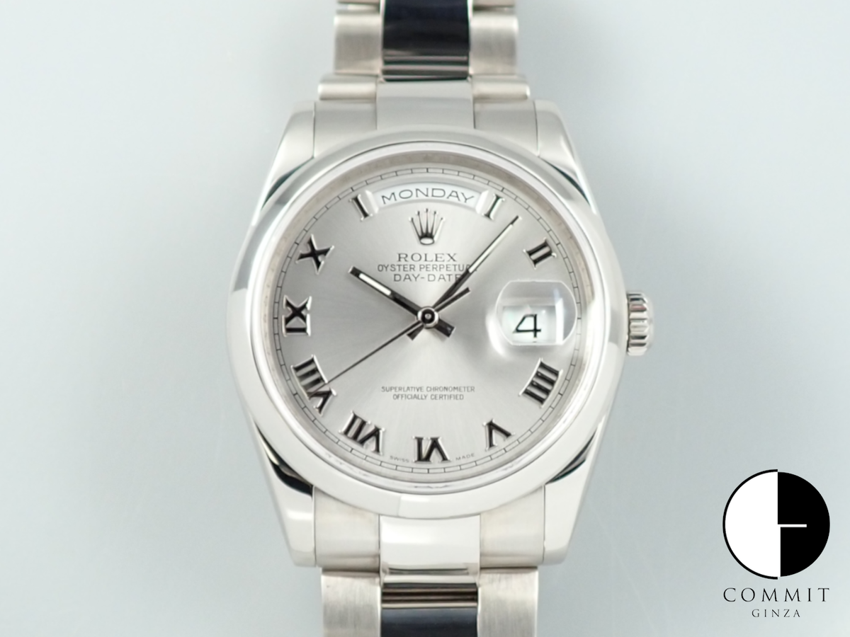 ロレックス デイデイト36 Ref.118209 ホワイトゴールド ロジウム文字盤