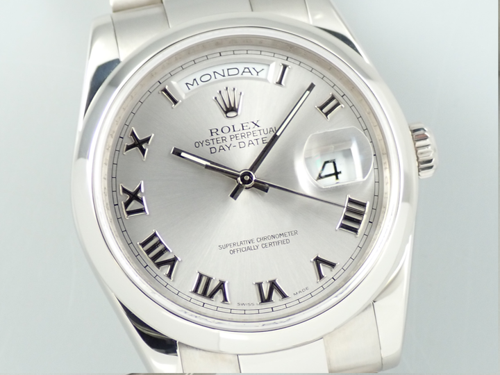 ロレックス デイデイト36 Ref.118209 ホワイトゴールド ロジウム文字盤