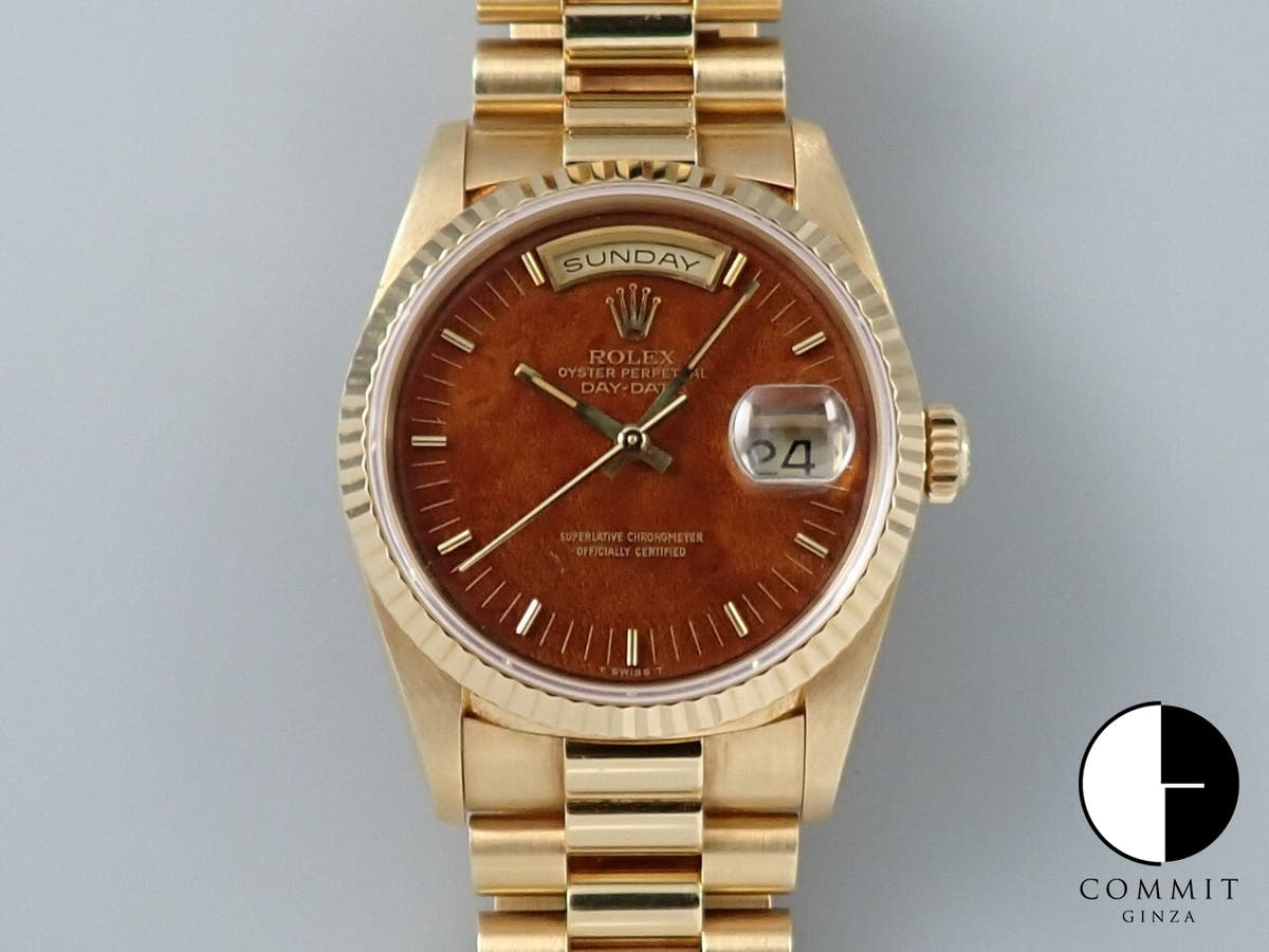 ロレックス デイデイト36 Ref.18238 イエローゴールド マホガニー文字盤