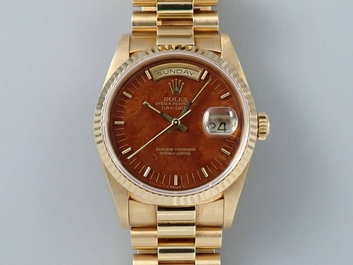 ロレックス デイデイト36 Ref.18238 イエローゴールド マホガニー文字盤