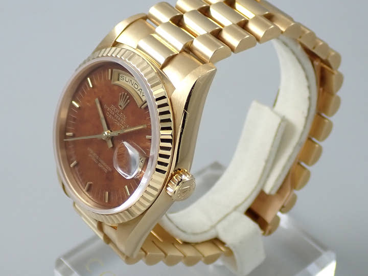 ロレックス デイデイト36 Ref.18238 イエローゴールド マホガニー文字盤