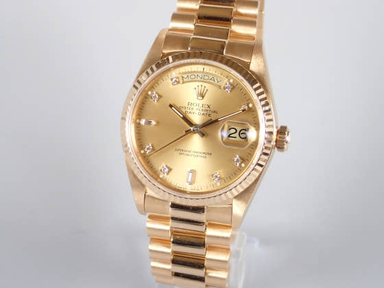 ロレックス デイデイト Ref.18038 シャンパン文字盤 中古 day-date-3