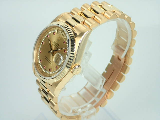 ロレックス デイデイト Ref.18238LR 10Pルビー/サークルダイヤ文字盤 中古 day-date-40