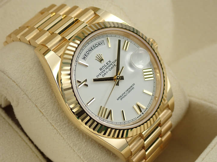 ロレックス デイデイト40 Ref.228238 イエローゴールド ホワイトローマン文字盤