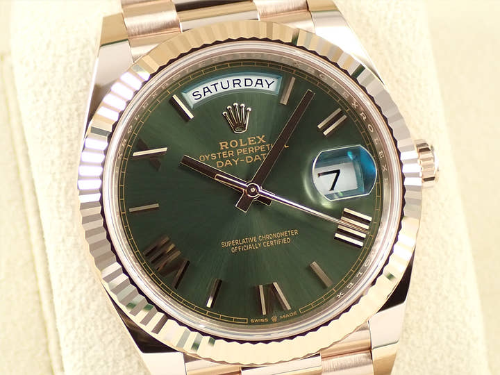 ロレックス デイデイト40 Ref.228235 エバーローズゴールド オリーブグリーン文字盤