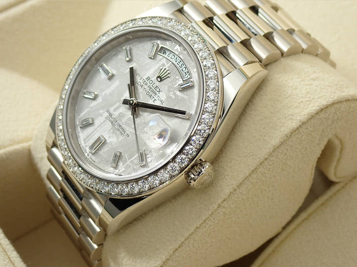 ロレックス デイデイト40 Ref.228349RBR ホワイトゴールド メテオライト文字盤