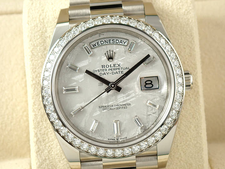 ロレックス デイデイト40 Ref.228349RBR ホワイトゴールド メテオライト文字盤
