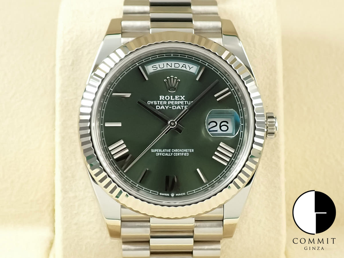 ロレックス デイデイト40 Ref.228239 ホワイトゴールド オリーブグリーン文字盤