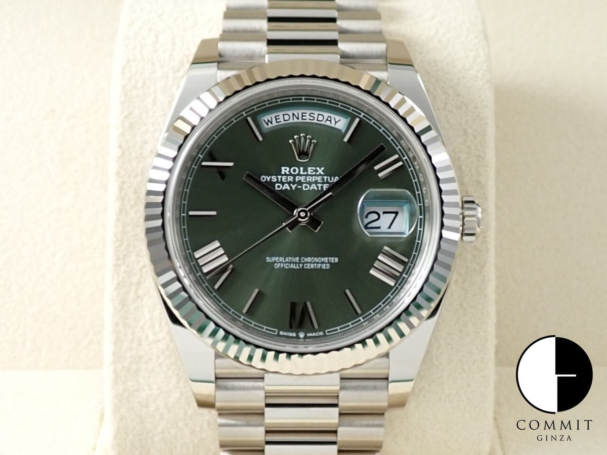 ロレックス デイデイト40 Ref.228239 ホワイトゴールド オリーブグリーン文字盤