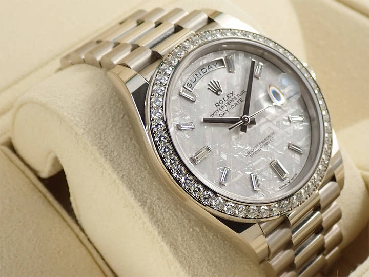 ロレックス デイデイト40 Ref.228349RBR ホワイトゴールド メテオライト文字盤