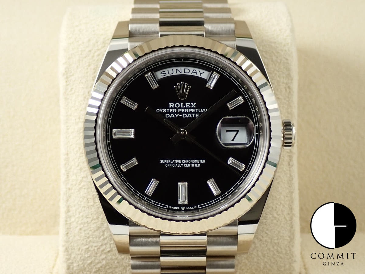 ロレックス デイデイト40 Ref.228239A ホワイトゴールド ブラックx10Pダイヤ文字盤