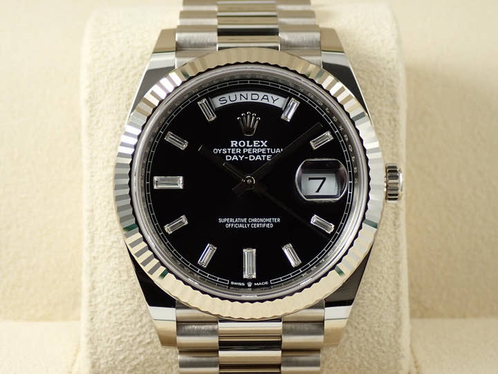 ロレックス デイデイト40 Ref.228239A ホワイトゴールド ブラックx10Pダイヤ文字盤