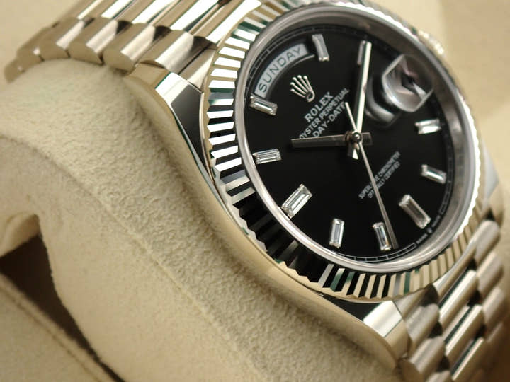 ロレックス デイデイト40 Ref.228239A ホワイトゴールド ブラックx10Pダイヤ文字盤