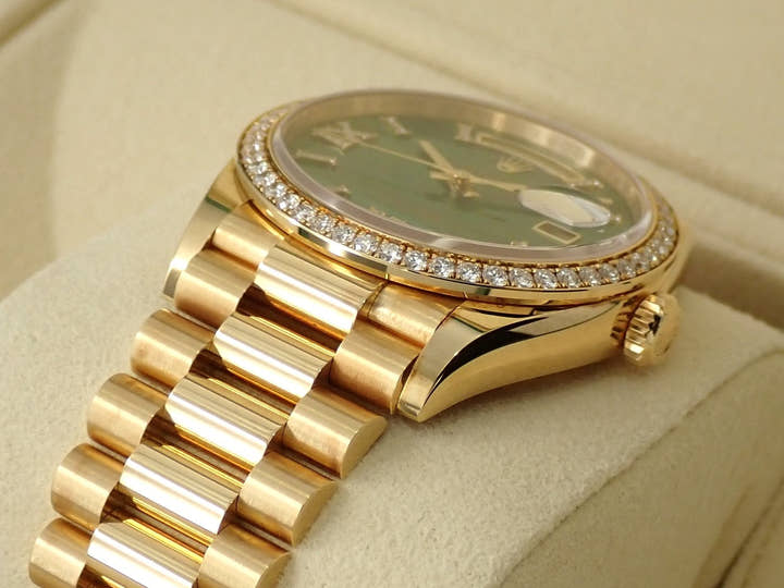 ロレックス デイデイト36 Ref.128348RBR イエローゴールド マラカイト文字盤