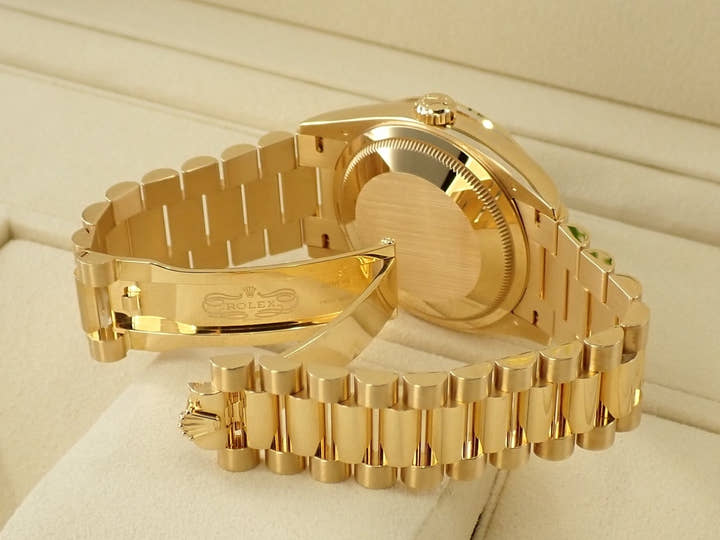 ロレックス デイデイト36 Ref.128348RBR イエローゴールド マラカイト文字盤