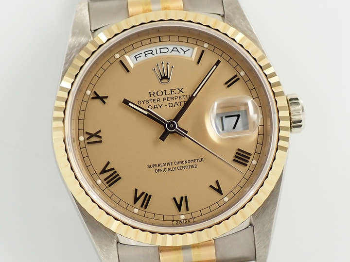 ロレックス デイデイト トリドール Ref.18239BIC ホワイトゴールド/ローズゴールド/イエローゴールド コッパー文字盤