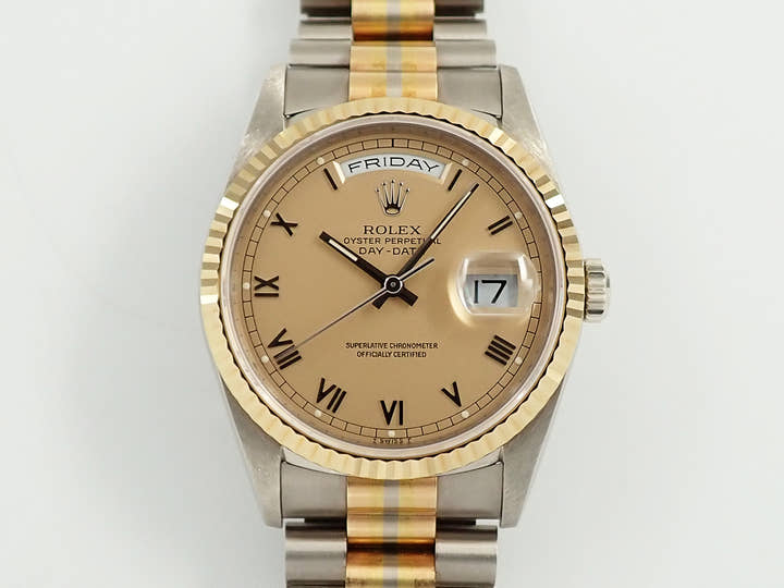 ロレックス デイデイト トリドール Ref.18239BIC ホワイトゴールド/ローズゴールド/イエローゴールド コッパー文字盤