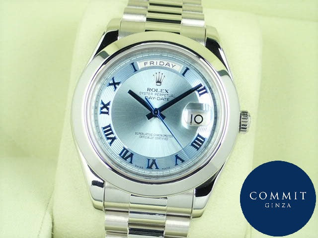 ロレックス デイデイトII Ref.218206 アイスブルー文字盤 中古 day-date-55