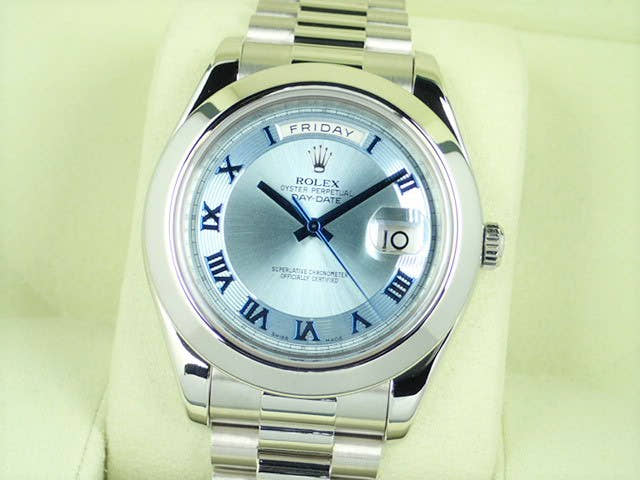 ロレックス デイデイトII Ref.218206 アイスブルー文字盤 中古 day-date-55