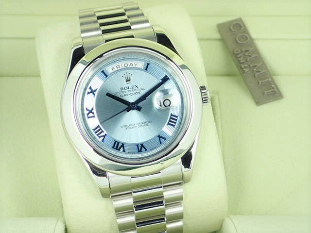 ロレックス デイデイトII Ref.218206 アイスブルー文字盤 中古 day-date-55