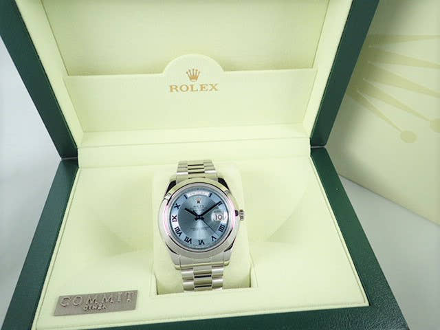 ロレックス デイデイトII Ref.218206 アイスブルー文字盤 中古 day-date-55
