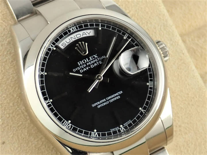 ロレックス デイデイト Ref.118209 ブラック文字盤 中古 day-date-57
