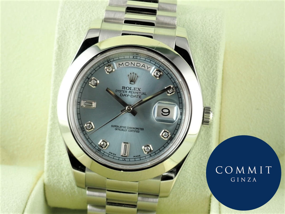 ロレックス デイデイトII Ref.218206A アイスブルー文字盤 中古 day-date-63