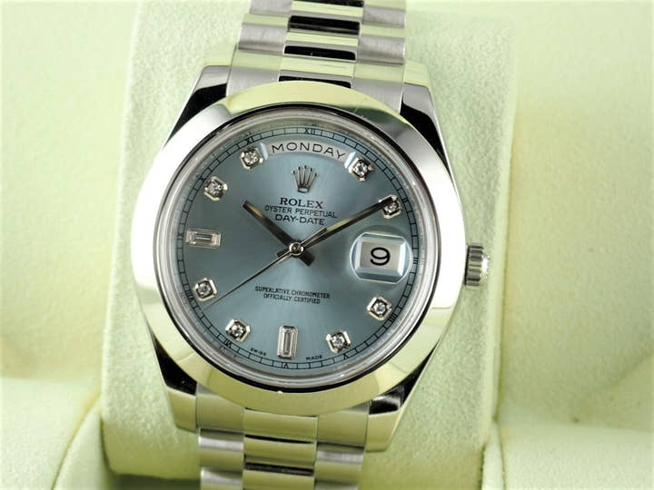 ロレックス デイデイトII Ref.218206A アイスブルー文字盤 中古 day-date-63