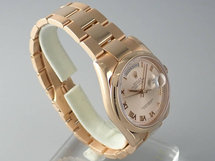 ロレックス デイデイト Ref.118205 ピンク/ローマ文字盤 中古 day-date-65
