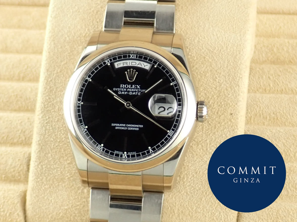 ロレックス デイデイト Ref.118209 ブラック文字盤 中古 day-date-68