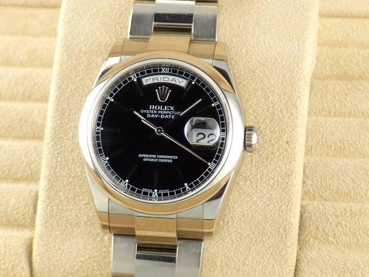 ロレックス デイデイト Ref.118209 ブラック文字盤 中古 day-date-68