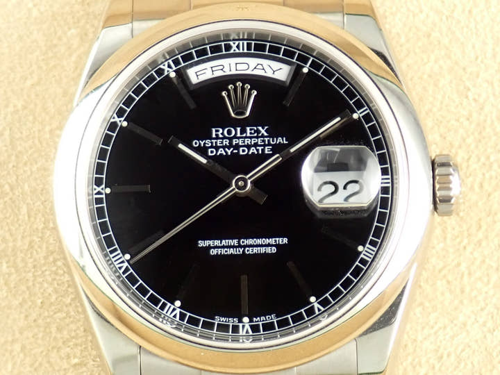 ロレックス デイデイト Ref.118209 ブラック文字盤 中古 day-date-68