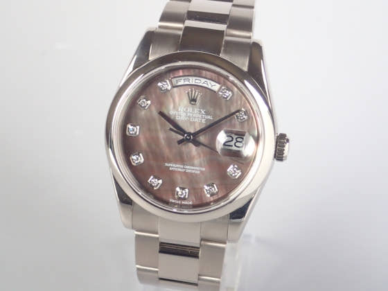 ロレックス デイデイト Ref.118209 ブラックシェル文字盤 中古 day-date-6