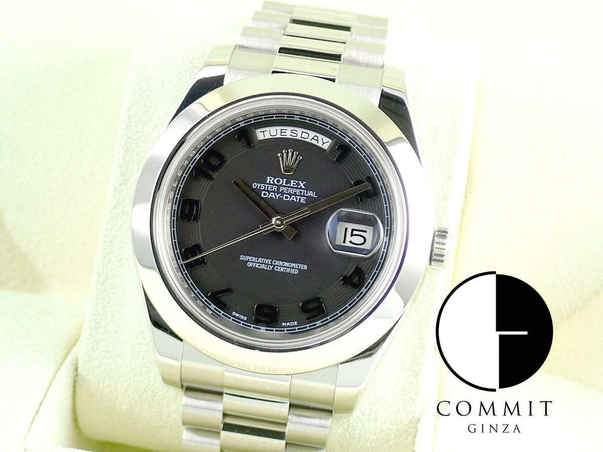 ロレックス デイデイトII Ref.218206 ブラック文字盤 中古 day-date-87
