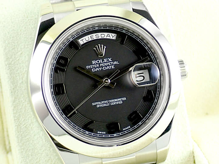ロレックス デイデイトII Ref.218206 ブラック文字盤 中古 day-date-87