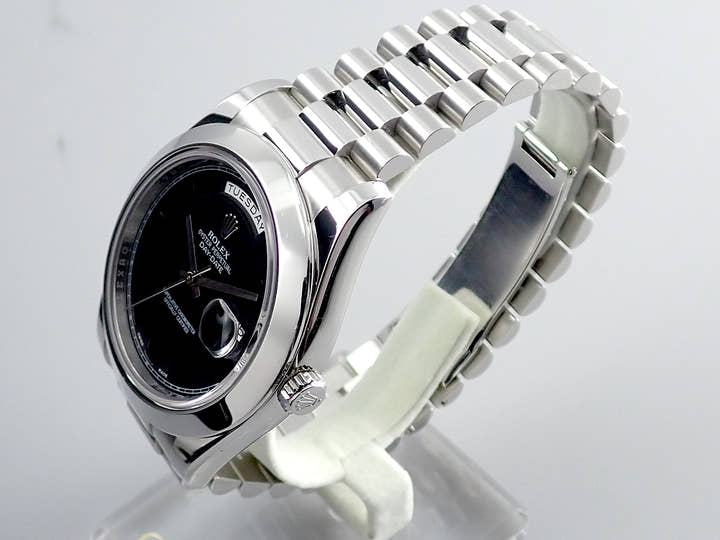 ロレックス デイデイトII Ref.218206 ブラック文字盤 中古 day-date-87