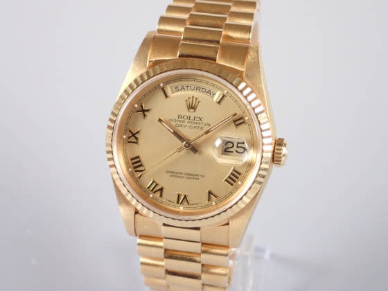 ロレックス デイデイト Ref.18238 シャンパン文字盤 中古 day-date-8