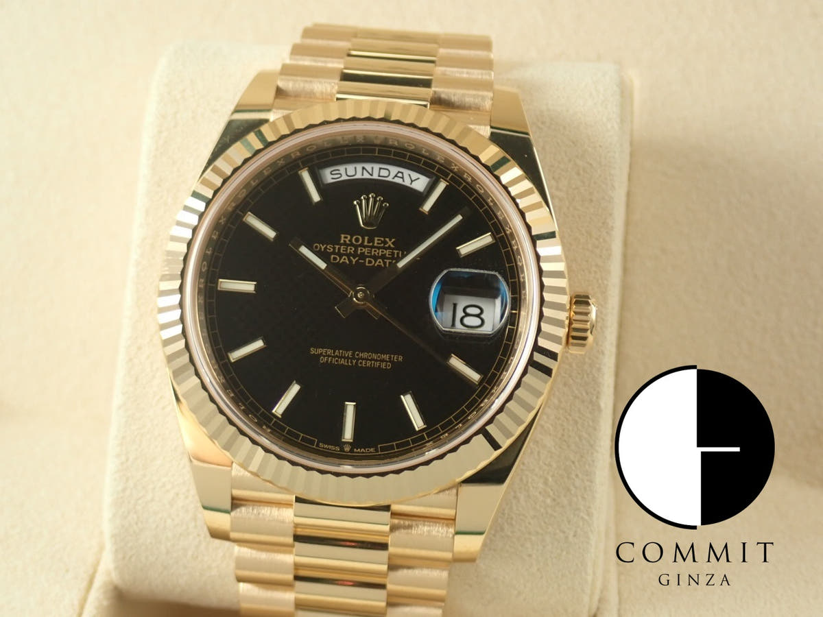 ロレックス デイデイト Ref.228238 ブラック文字盤 中古 day-date-90