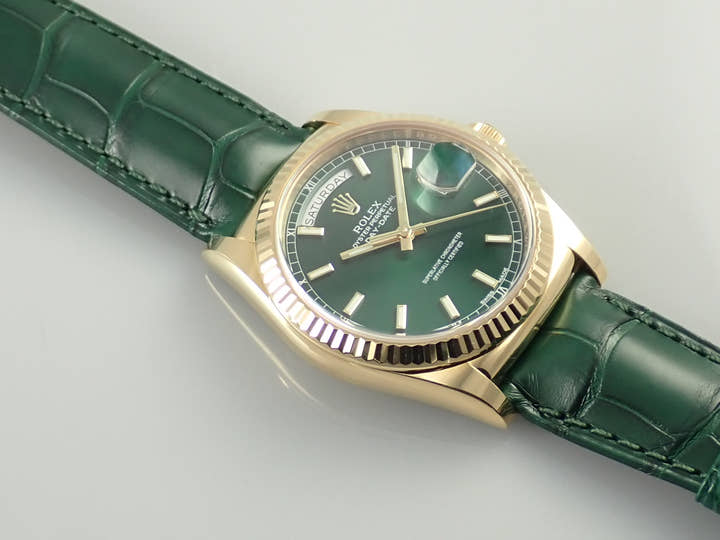 ロレックス デイデイト Ref.118138 グリーン文字盤 中古 day-date-91