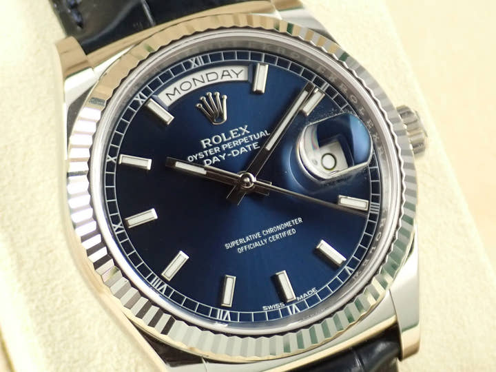 ロレックス デイデイト Ref.118139 ブルー文字盤 中古 day-date-96