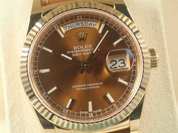 ロレックス デイデイト Ref.118138 コニャック文字盤 未使用 day-date-97