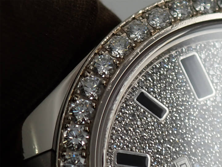 ロレックス デイデイトII Ref.218349 ホワイトゴールド パヴェダイヤ文字盤