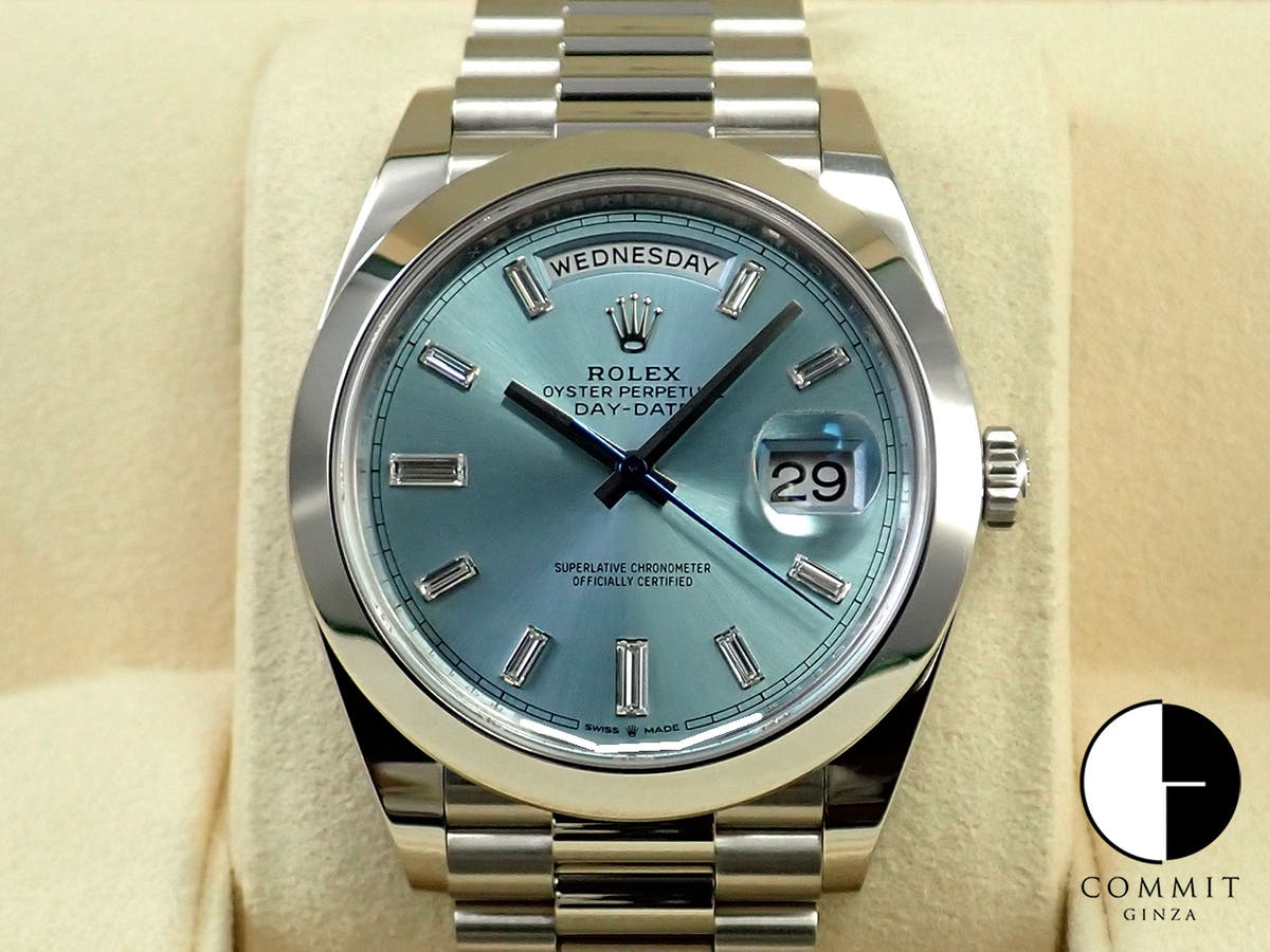 ロレックス デイデイト40 Ref.228206A プラチナ アイスブルー文字盤