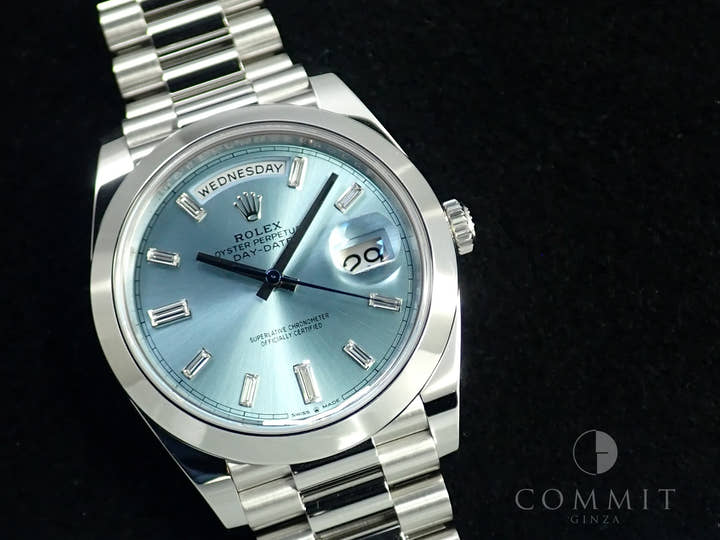 ロレックス デイデイト40 Ref.228206A プラチナ アイスブルー文字盤