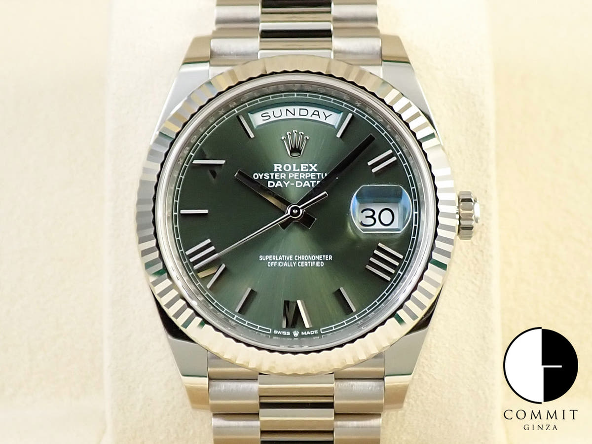 ロレックス デイデイト40 Ref.228239 ホワイトゴールド オリーブグリーン文字盤