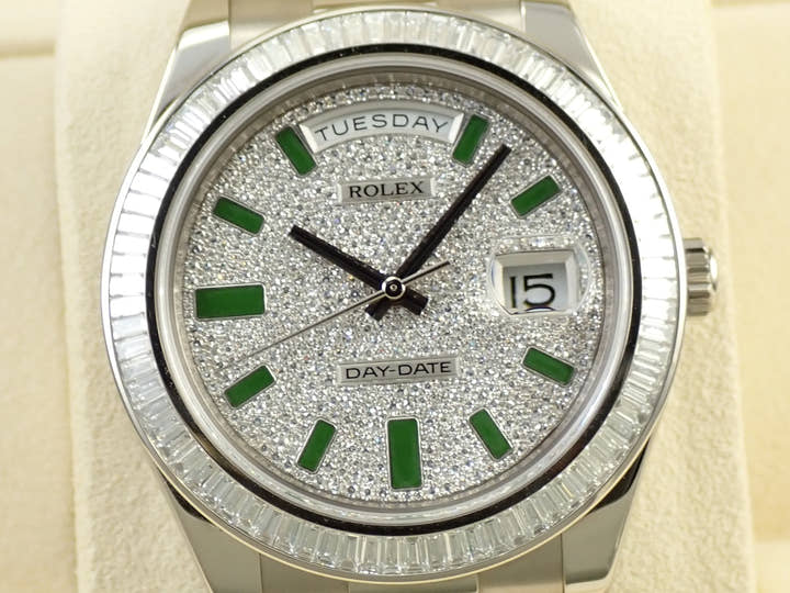 ロレックス デイデイトII Ref.218399BR ホワイトゴールド ダイヤモンド文字盤