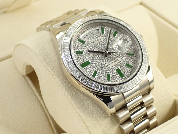 ロレックス デイデイトII Ref.218399BR ホワイトゴールド ダイヤモンド文字盤