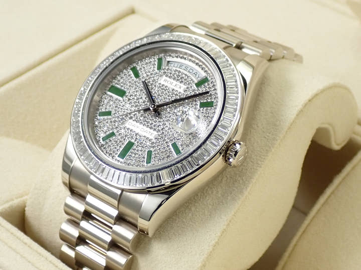 ロレックス デイデイトII Ref.218399BR ホワイトゴールド ダイヤモンド文字盤